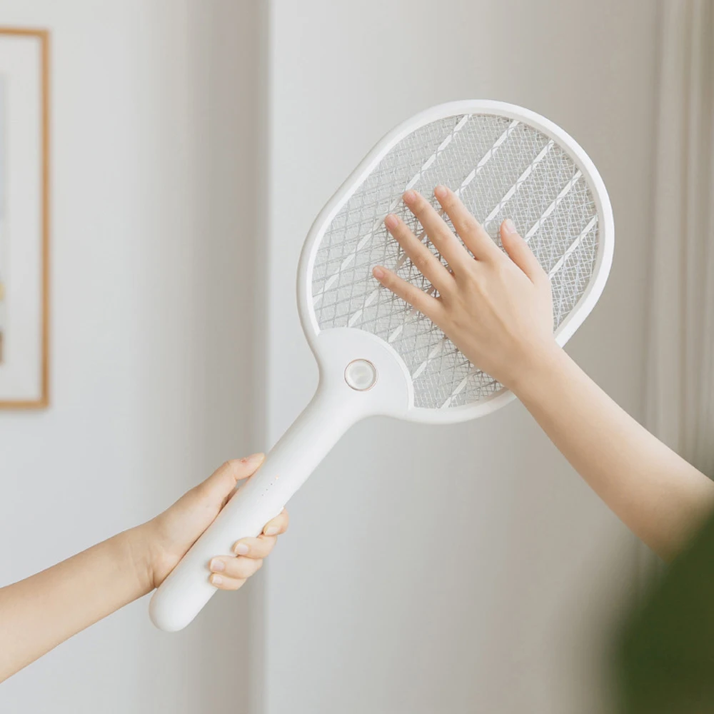 

3000V Electric Mosquito Swatter USB Rechargeable Bug Fly Mosquito Insect Swatter Portable Mosquito Dispeller With Base Bracket