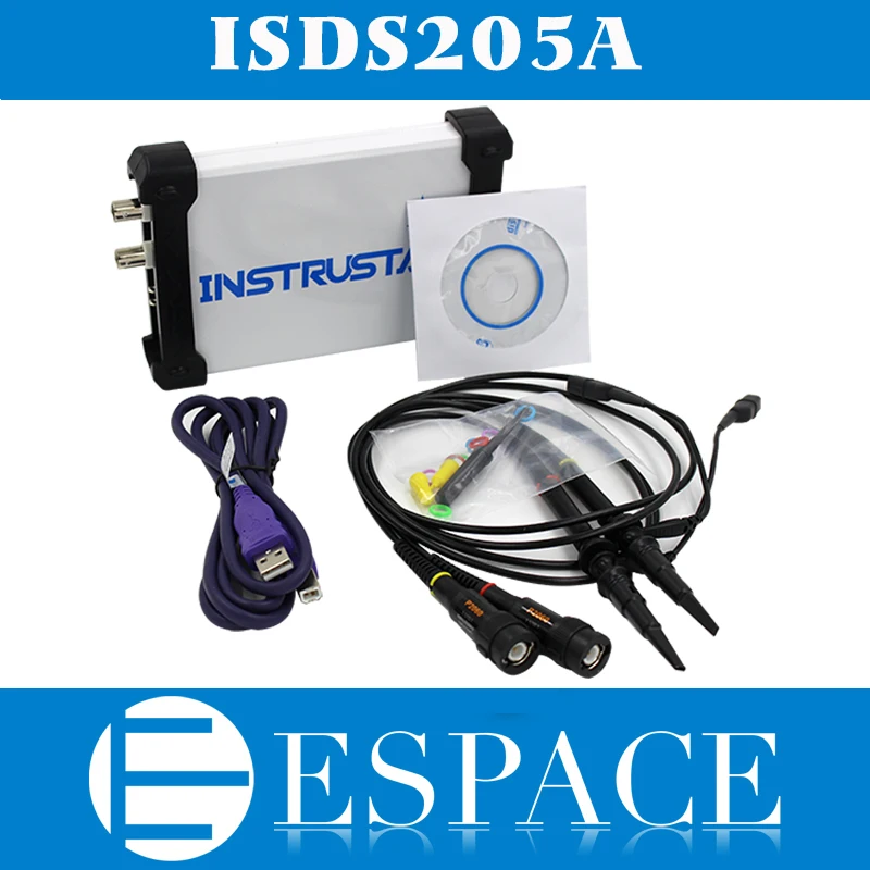 MDSO ISDS205A Новое обновление 3 в 1 Многофункциональный 20 м ПК USB Виртуальный цифровой осциллограф+ анализатор спектра+ регистратор данных