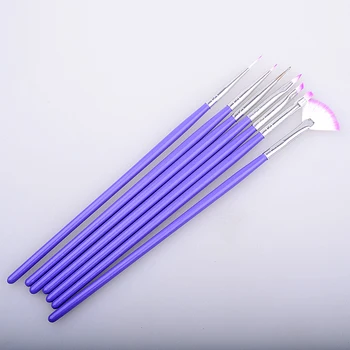 

New 7pcs/set Purple Nail Art Design Brush DIY Painting Dotting Brushes Pen Set Manicure Tools