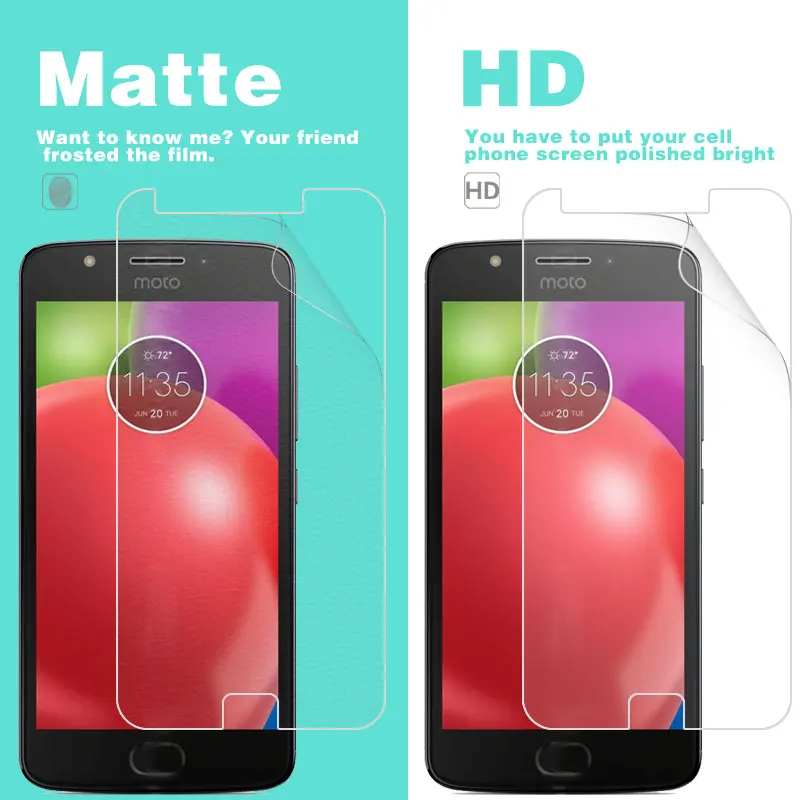

Anti-Glare Matte Film For Moto E4 Plus XT1773 5.5 in HD Clear Glossy Film With Cleaning Tools Cell Phone Cover + Cloth