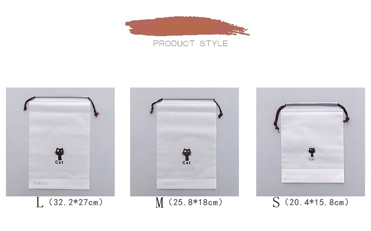 1 шт. Drawstring сумка прозрачный водостойкий мешок для мытья мультфильм путешествия багажные сумки Одежда для хранения обуви Органайзер
