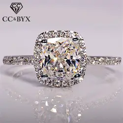 CC 925 пробы серебряные кольца для женщин Свадебные анелли модные ювелирные изделия помолвка белое золото цвет Anillos Mujer CC595