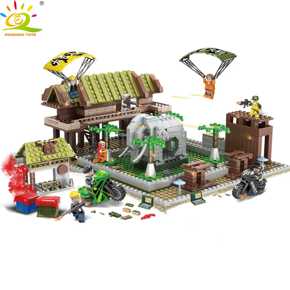 

781PCS Military War Game Building Blocks Compatible legoingly Army Soldier Figures Weapon educational Bricks Toys for Children