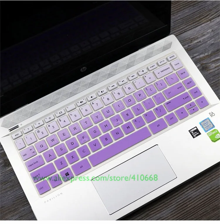 Мягкие силиконовые наклейки на клавиатуру для hp 245 G6/hp 246 G6 для павильона x360 14-ba100TX/ba101TX 14-bf110TX - Цвет: Gradual Purple