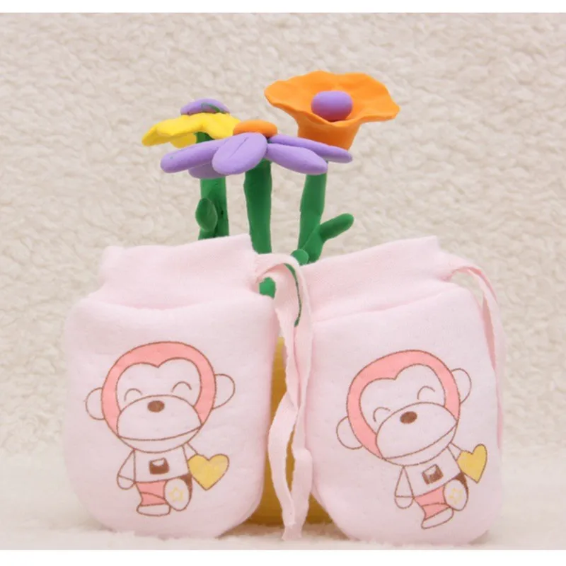 2 пары/Лот 100% хлопок с рисунком|baby gloves|baby mittensbaby mittens pattern |