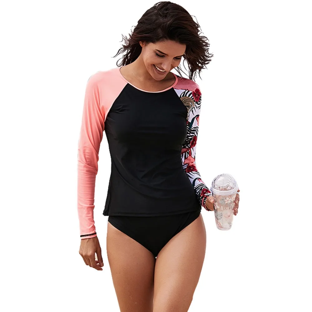 

Women Swimming Top Long Sleeve Rash Guard Swimwear Bathing Diving Swimsuit Running Shirt Hiking Shirts Surfing Top S M L XL XXL