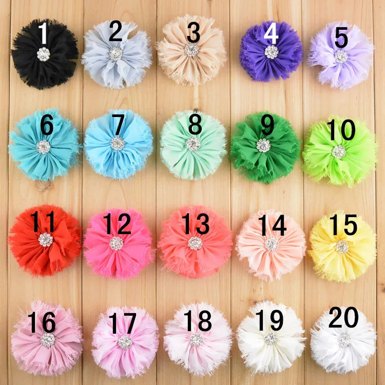 30pcs-lot-vintage-shabby-chiffon-flowers-with-rhinestone-centers