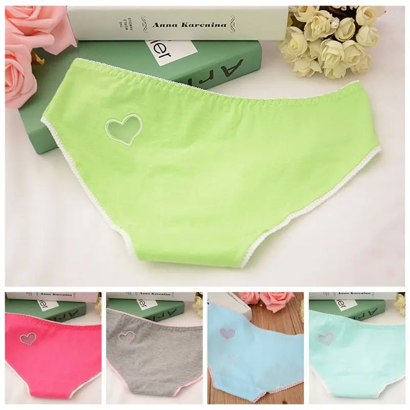 1 pcs Ladies Cute Heart Shaped Panties Hollow Out Underwear Women Low