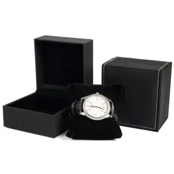 

Black PU Leather Watch Box Fashion Watch And Jewelry Display Boxes Single Storage Mens Gift Case Quanlity Package Box