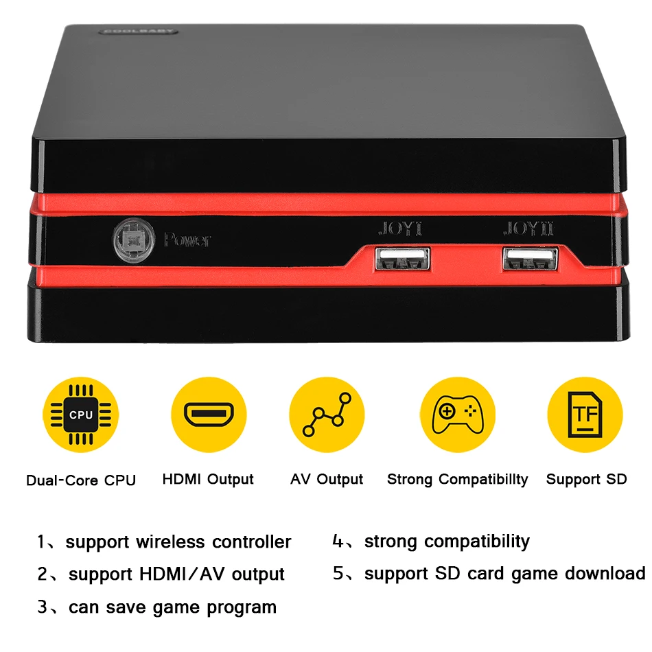 Coolbaby HDMI Игровая консоль с 2,4G двумя беспроводными контроллерами 600 классические игры для GBA/SNES family tv Ретро игровая консоль