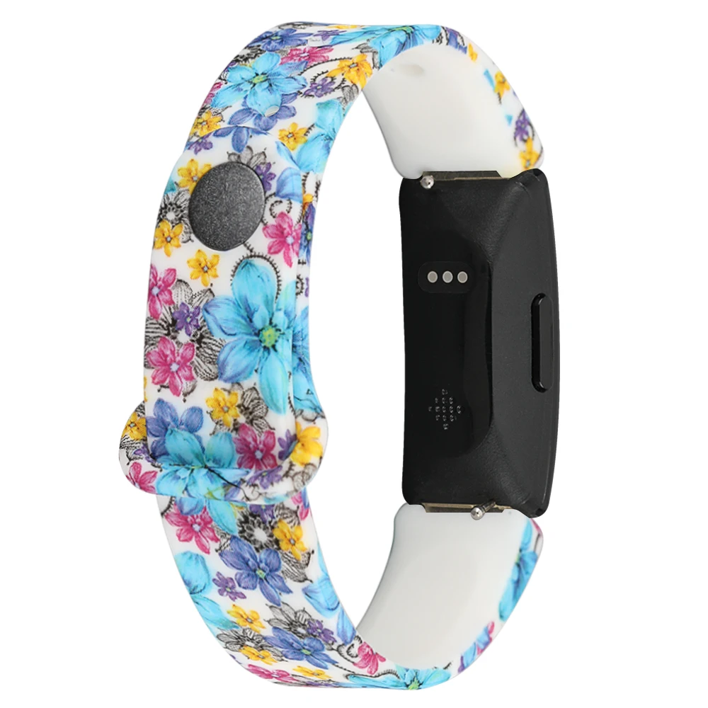 Силиконовый ремешок для Fitbit Inspire HR Flora, цветной смарт-ремешок для Fitbit Inspire/Inspire HR, аксессуары, маленький Ларг