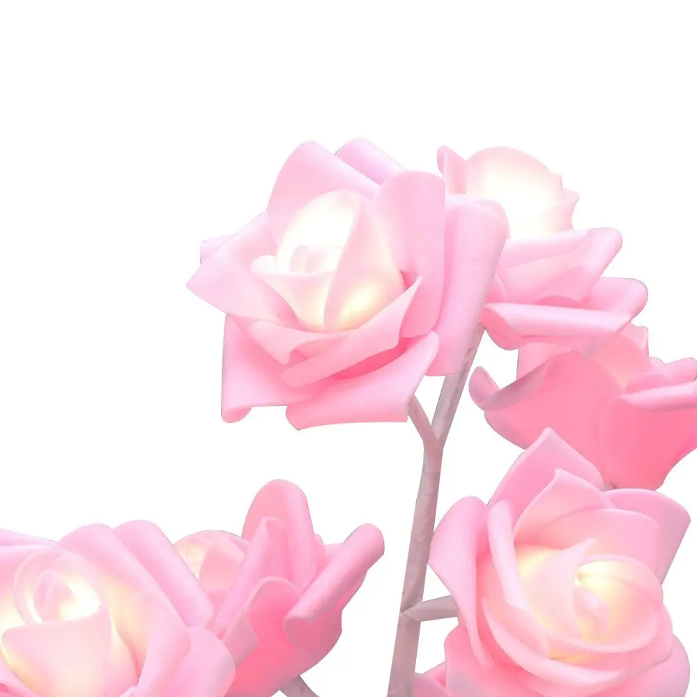 Lâmpada de Mesa Decoração para Casa Luzes para Festa Luz da Noite Rosa Flor Árvore Natal Casamento Sala Estar Decoração 24 Led 11 Cheap Luminárias de mesa