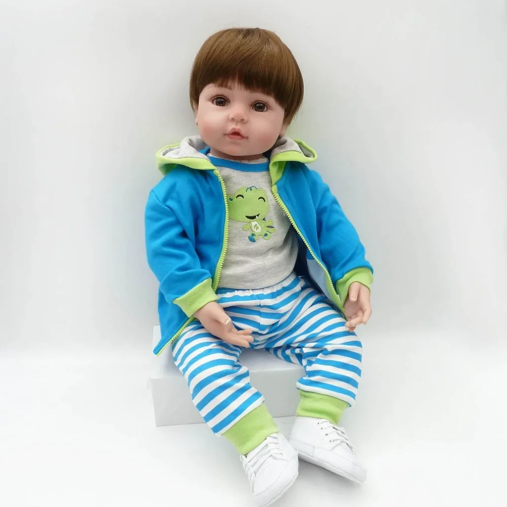 

58cm Full Body Soft Silicone Vinyl Baby Reborn Doll Toys Babe Reborn Baby Doll Non-toxic Safe Handmade Playmate Gift For Girls
