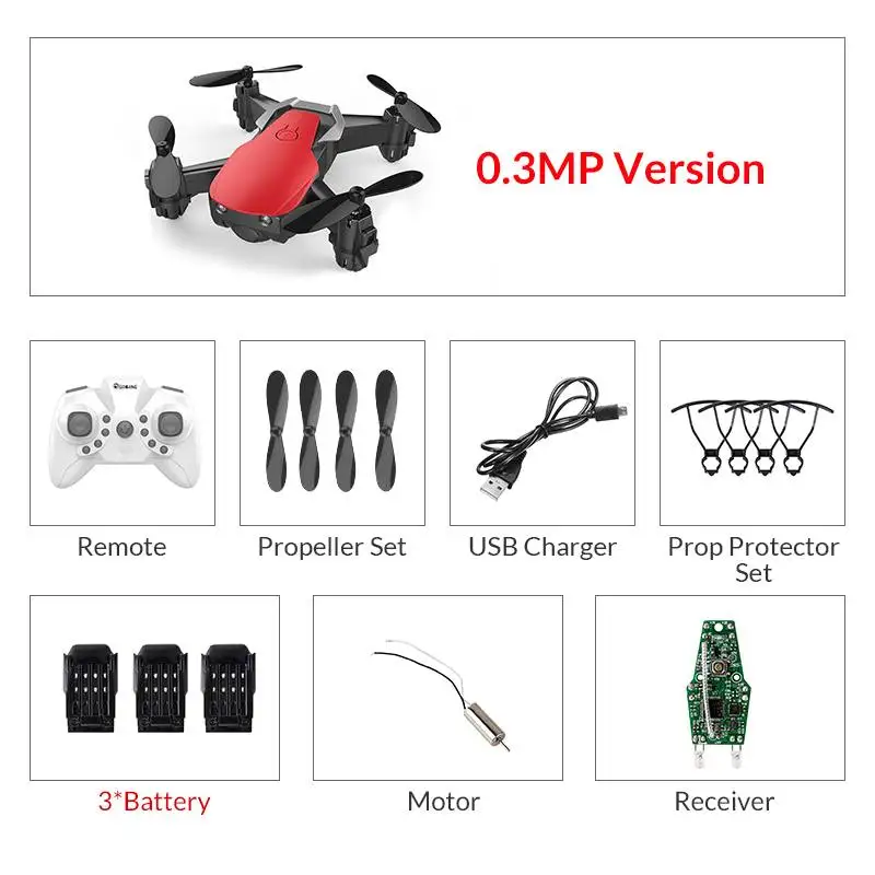 Eachine E61 E61HW Мини WiFi FPV с HD камерой режим удержания высоты складной Радиоуправляемый Дрон Квадрокоптер RTF - Цвет: red30w3batteries