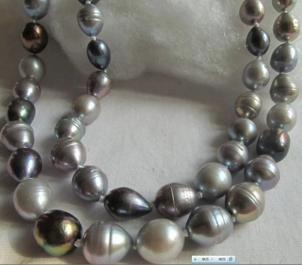 

Wholesale FREE SHIPPING 33INCH SOUTH SEA GENUINE BLACK GREEN GRAY MULTICOLOR PEARL NECKLACE