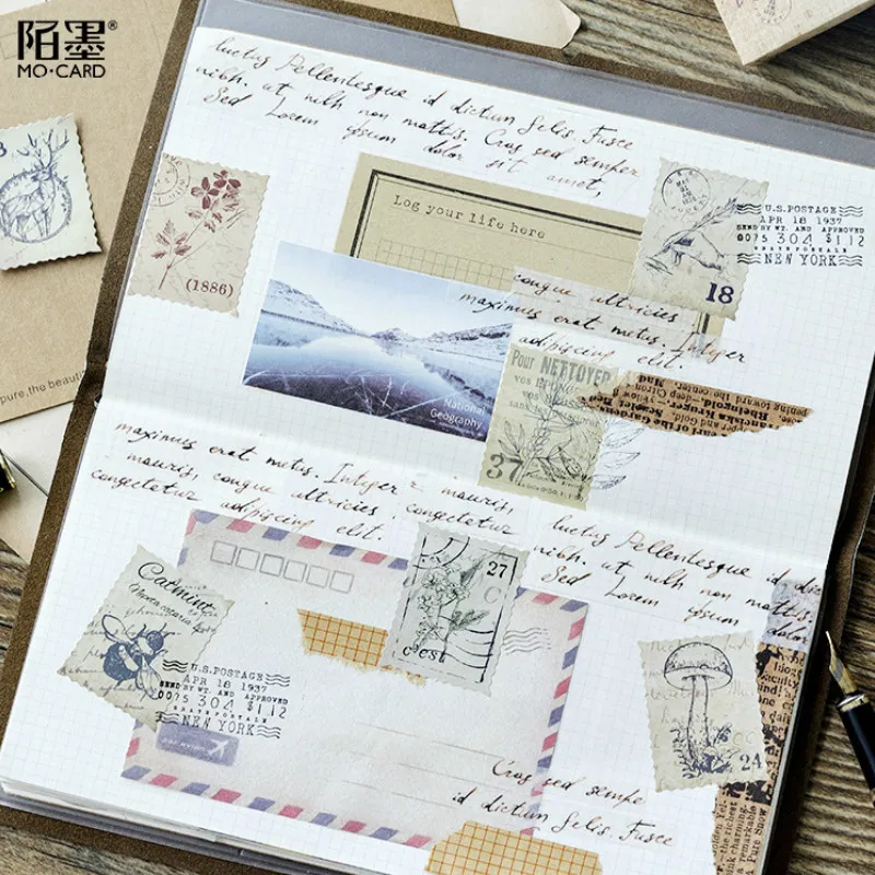 

45pcs/pack Kawaii bookmark Cute Cartoon postage stamp Pattern paper stationery items School Supplies Gratitude teacher gift