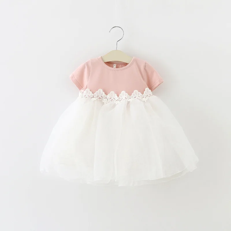От 0 до 2 лет летнее платье принцессы для маленьких девочек Одежда для новорожденных девочек праздничные платья с короткими рукавами и бантом одежда для маленьких девочек - Цвет: 1