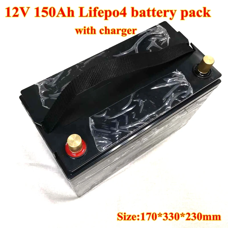 

12V 150AH Lifepo4 Batterie with 100A Discharger BMS for Golf Carts ATV Dune Buggy EV Solar Storage Motorhomes Boats 10A Charger