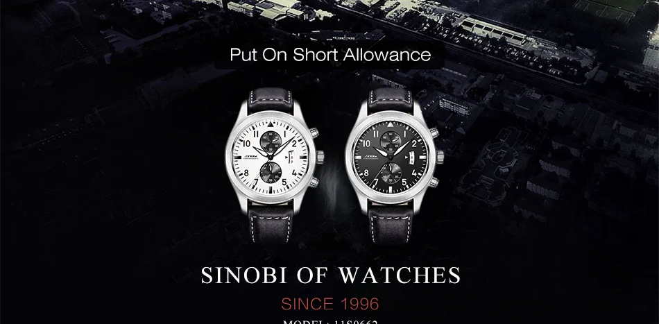 SINOBI Мужские черные кожаные часы с хронографом Geneva функция кварцевые наручные часы классический большой циферблат часы Relogio Masculino