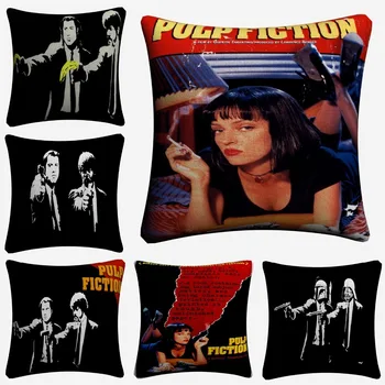 

Pulp Fiction Vintage Movie Decorative Cotton Linen Cushion Cover 45x45cm For Sofa Chair Throw Pillow Case Home Decor Almofada