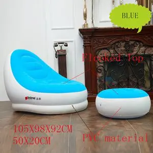 Intex ультра надувной открытый диван гостиная/надувное кресло с пуфиком/подстаканник/подставка для ног - Цвет: BLUE