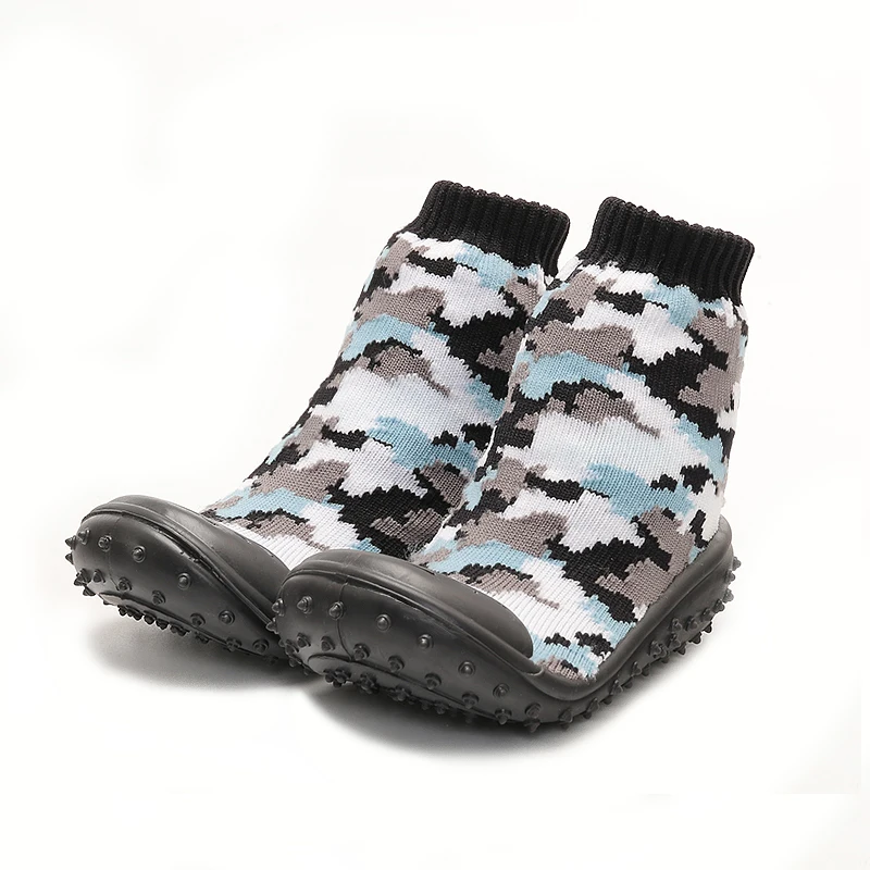 

KiDaDndy Slip-on Baby Non Slip Socks With Rubber Sole Baby First Walker Toddler Shoes Camouflage Anti-Slip Floor Socks Mosscian