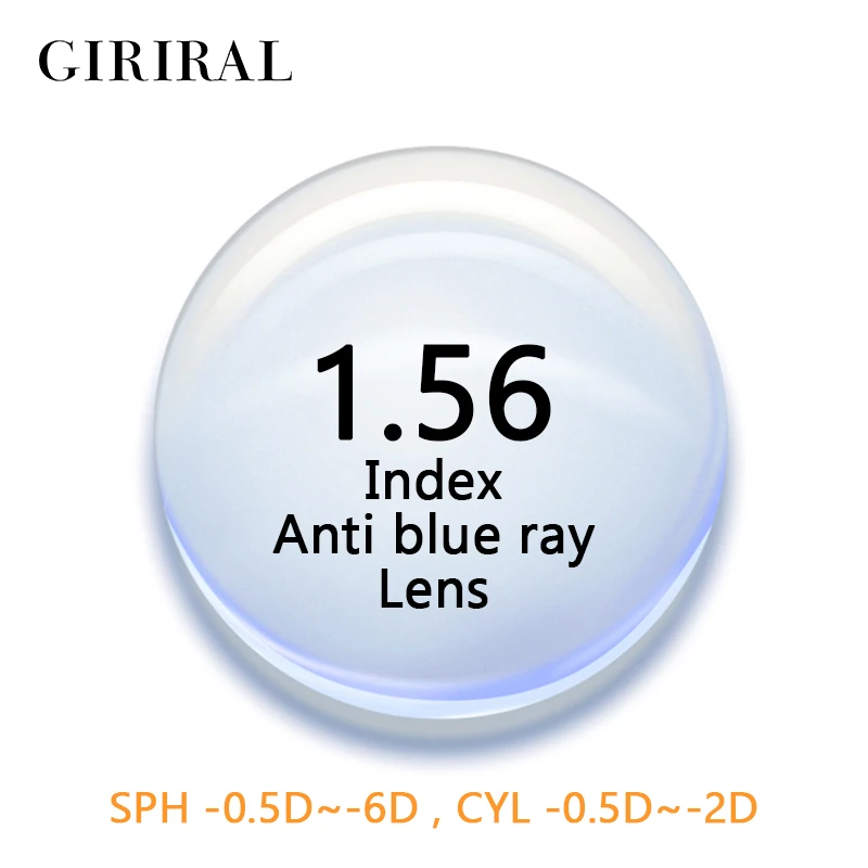 1,56 индекс CR-39 анти-синие лучевые линзы глаз компьютер защитные очки с диоптриями оптическая близорукость очки для чтения бесцветные линзы# 1.56FLG