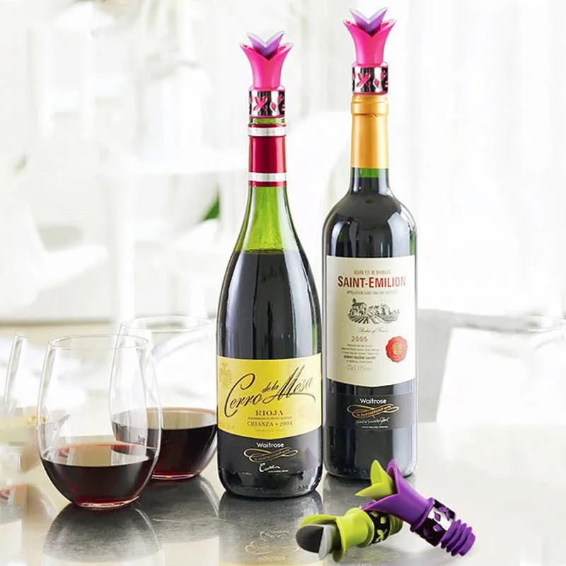 2016-New-Silicone-Bottle-Caps-Approved-Food-Grade-Durable-Wine-Pourer-Bar-Tools-Beer-Accessories-Lily