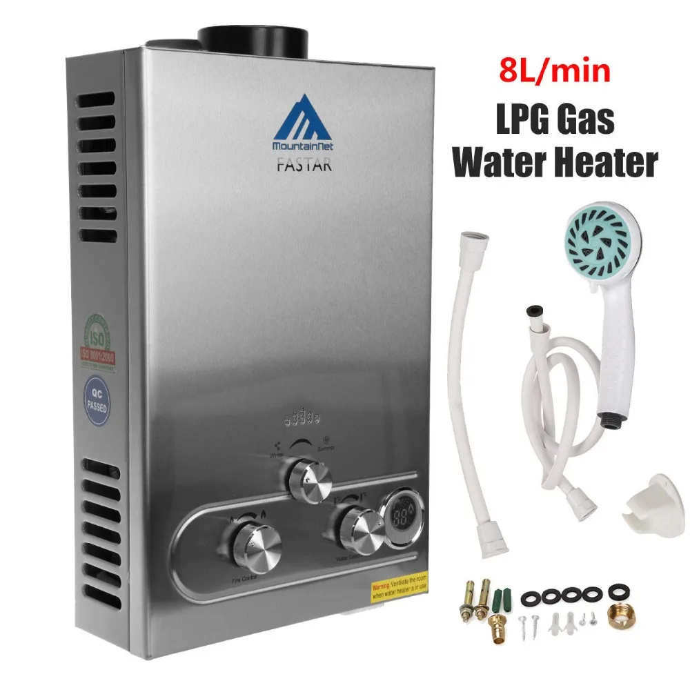 

Ship from Canada! New 8L LPG Propane Tankless Hot Water Heater Shower Boiler LCD Screen Function