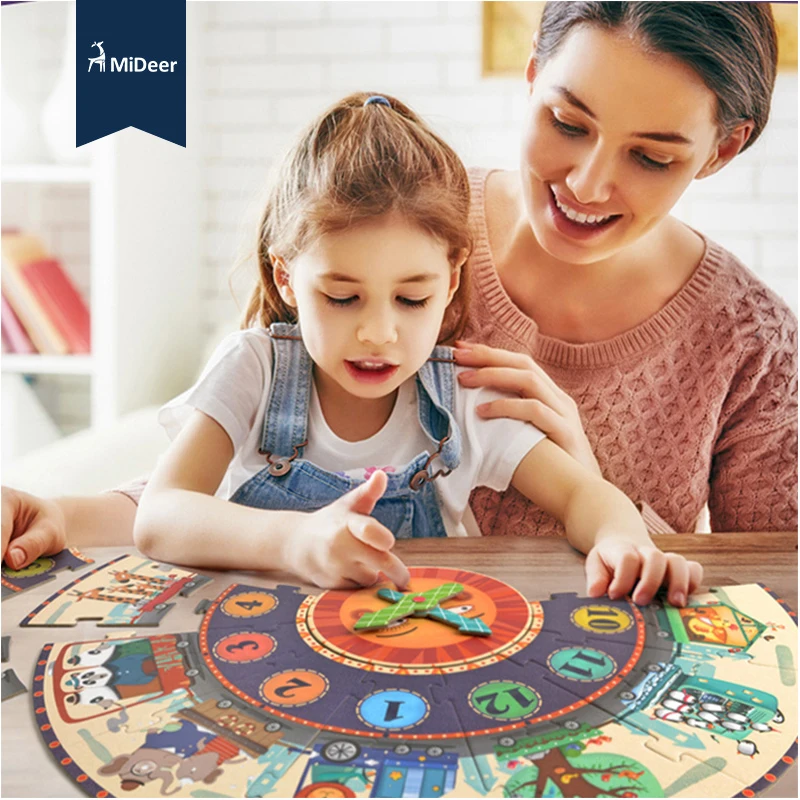 

Mideer Kids Puzzle Big Paper Digital Clock Cognitive Puzzle Educational Toys early learning educational toys gift for children