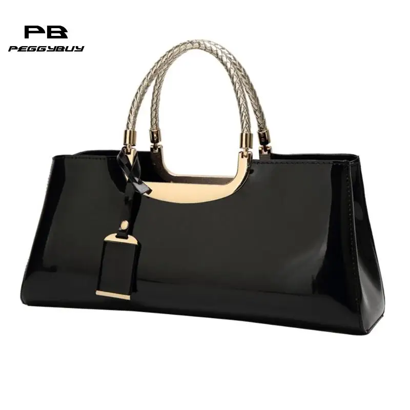

Luxury Brand Women Glossy Patent Leather Clutch Handbag Shoulder Top-handle Bag sac a main femme de marque luxe cuir 2019 bolsas