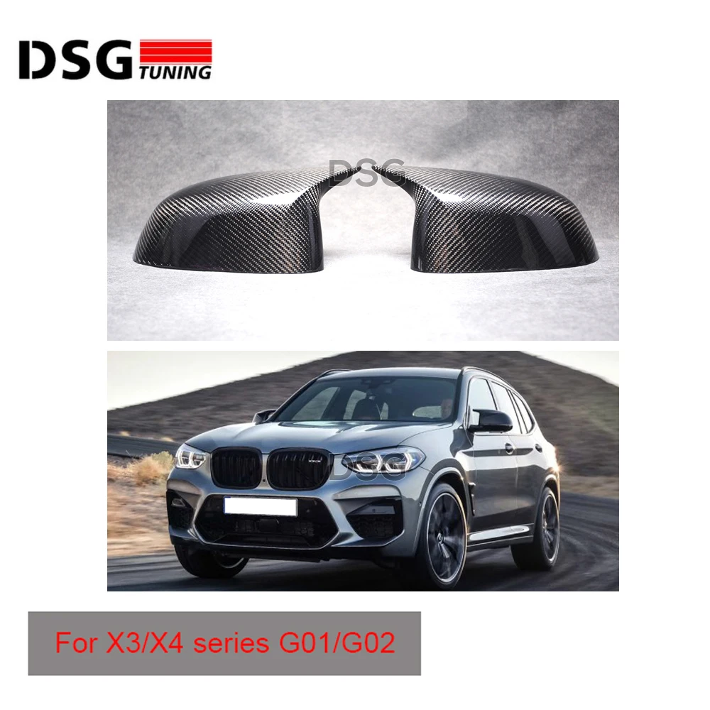 Черный глянец Крышка для зеркала из углеродного волокна для BMW X3 G01 X4 G02 X5 G05 Боковая дверь зеркало заднего вида крышки xDrive30d M40i