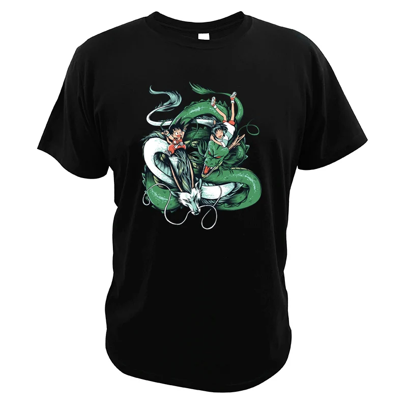 

Spirited Away T shirt Dragonball Wukong Chihiro Ride Dragon Dragones Hermanos Miyazaki Hayao Anime Tshirt