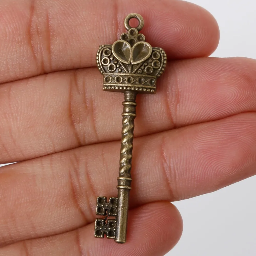 

2Pcs 50x16mm key shape Antique Bronze Alloy Charms Pendant Jewelry Findings DIY Necklace Bracelets Earrings Making