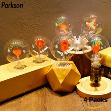 4 шт./лот G80 лампа Эдисона, лампа E27 220V лампы накаливания лампочки с ампулой подвесной светильник в стиле ретро новогодние гирлянды электрическая лампочка эдисона