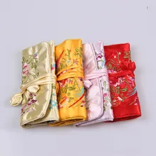 4 Color Silk Hand Embroidery Cosmetic Bag Cosmetic Travel Make Up Bag Women Makeup Bags Travel Bag Organizer Women