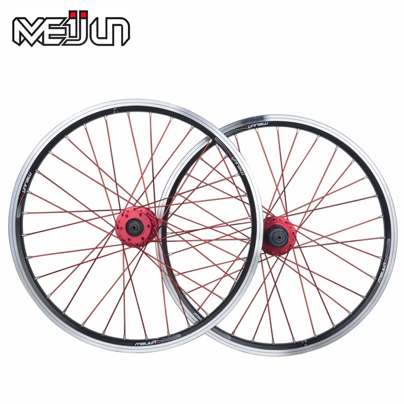 

MEIJUN Small Wheel Folding Bike Four Wheels Peilin 20-inch Alloy Wheels Quick Release V Brake Disc Wheel Hub