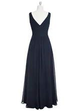 New Arrival Floor Length Long Chiffon Bridesmaid Dress Zipper Back Cheap Bridesmaid Dress Custom Made V Neck Maid of Honor Dress