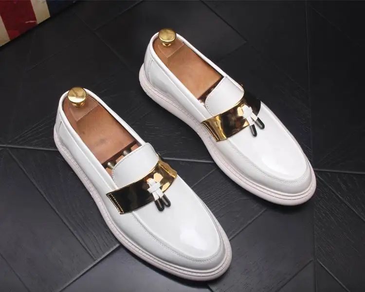 Homme 43 Hommes Noir Bateau Noir Mode Gland or Mocassins Plate rouge Casual Nouvelle Slip Arrivée Toe Errfc forme Loisirs Chaussures Roude blanc Sur Blanc OX0nN8PkZw