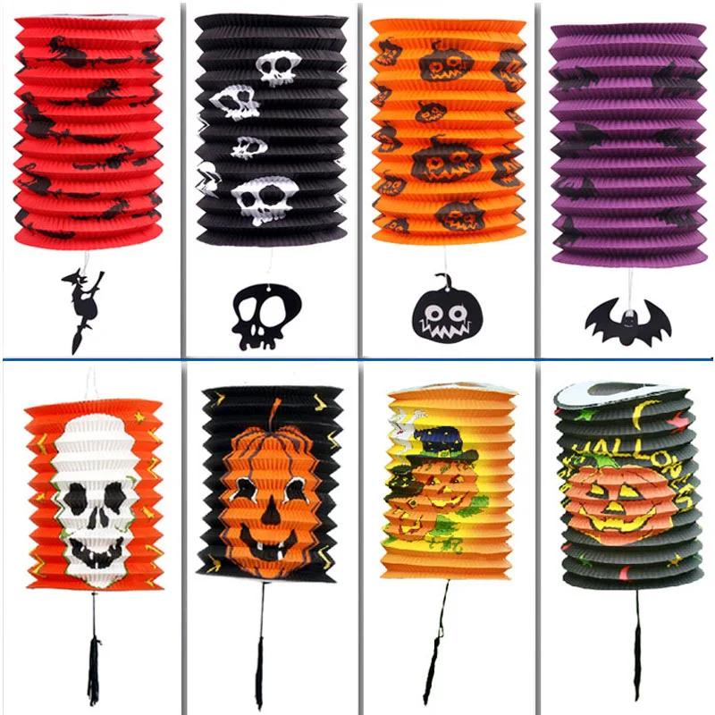 

Halloween Decoration Paper Pumpkin Hanging Lantern Lamp Halloween Props Outdoor Party Supplies