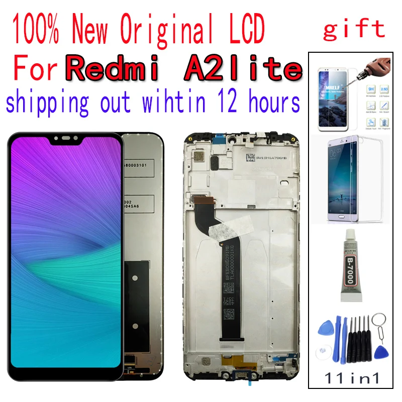 

Original Xiaomi MI A2 Lite Redmi 6 pro LCD Touch Screen digitizer A2 lite LCD display with frame LCD Protective film soft case