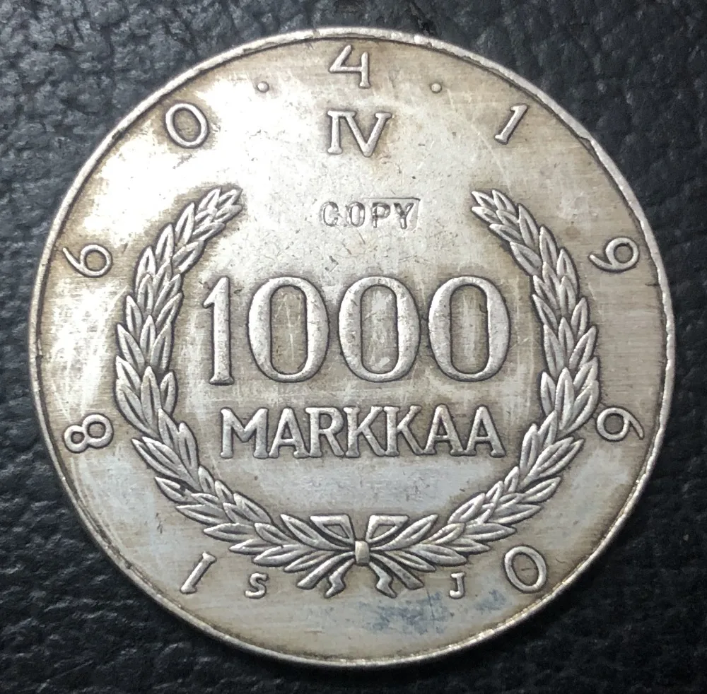 1960 Финляндия 1000 Markkaa Snellman Серебряная КОПИЯ монета | Дом и сад