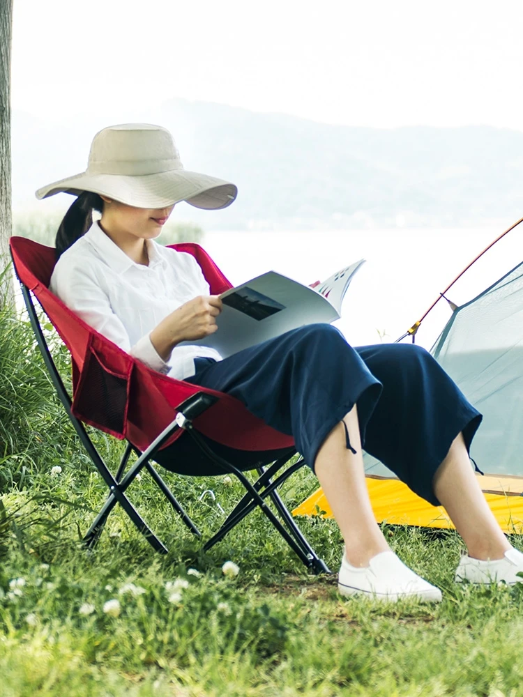 

Outdoor folding chair portable simple Maza beach camping sketch director Moon chair fishing stool