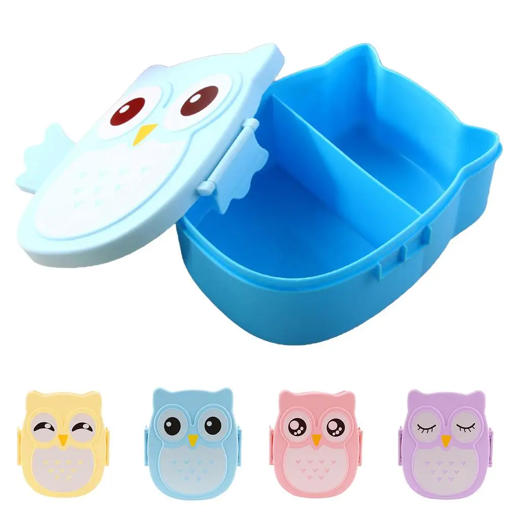 

Portable Kids Student Lunch Box Bento Box Container With Compartments Case Cute Cartoon Owl Lunch Box Food Container Storage Box