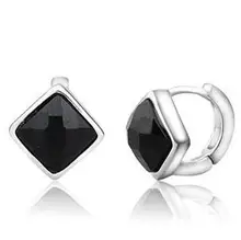 2016 scorching promote vogue new design black agate stone ladies 925 sterling silver stud earrings jewellery wholesale