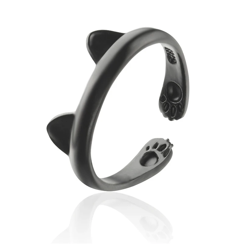 

RONGQING 2018 Jewelry Adjustable Cat Ear Ring Design Cute Fashion Jewelry Cat Ring For Women Girl Gifts 1pcs