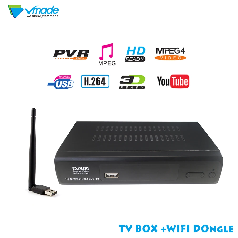 DVB T2 M2 Terrestrial Receiver HD FTA Digital TV BOX Tuner Receptor