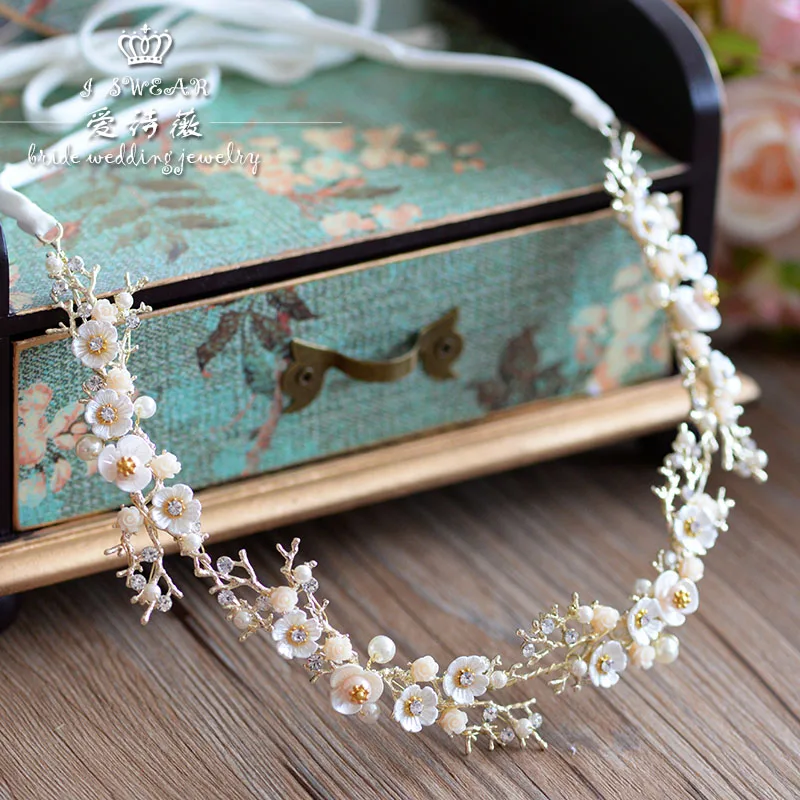 

Love poems of Wei Korean fine handmade flower hair band crytal wedding dress wedding bride headdress ornaments accessories