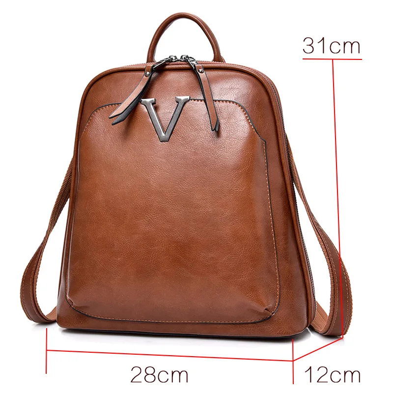  New Vintage Women Backpack High Quality Leather Brand Female Shoulder Bag Lady Multifunction Backpa - 32950646021