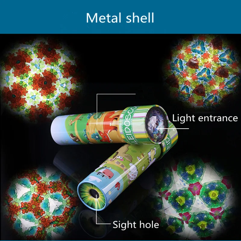 Cartoon Animals Metal appearance Rotating Kaleidoscopes Colorful World Preschool Toys Best Kids Gifts Style Random PIN